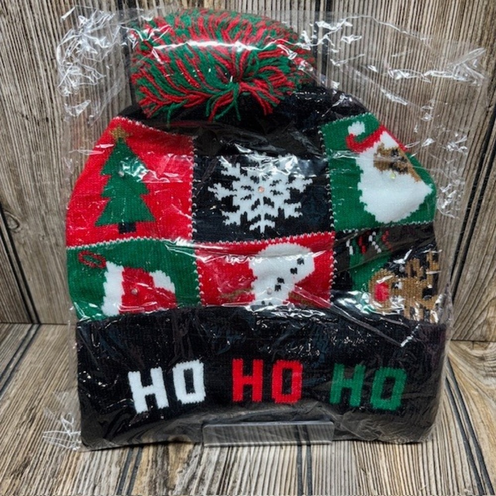 Unbranded Light Up Christmas Beanie "Ho Ho Ho"